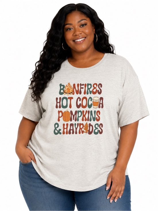 Pivotal Partners Tops - “Bonfires, Hot Cocoa, Pumpkins & Hayrides” Graphic T-Shirt - 3XL